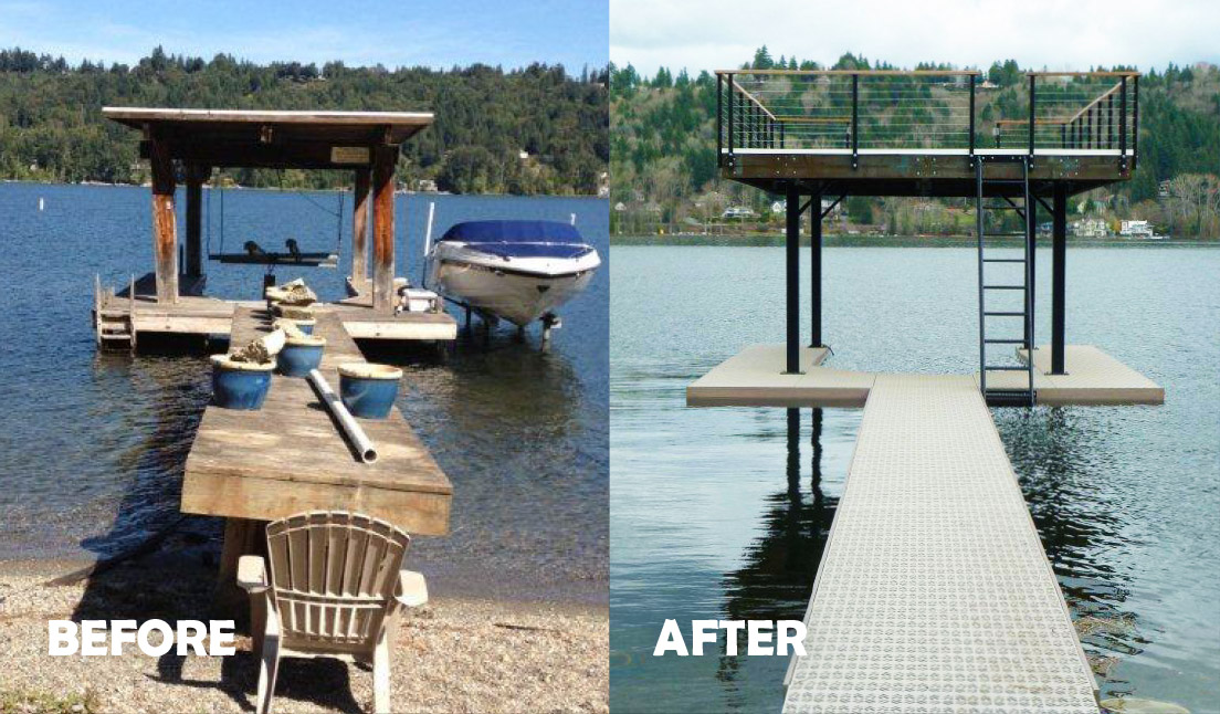 Before and After Image of Titan Decking